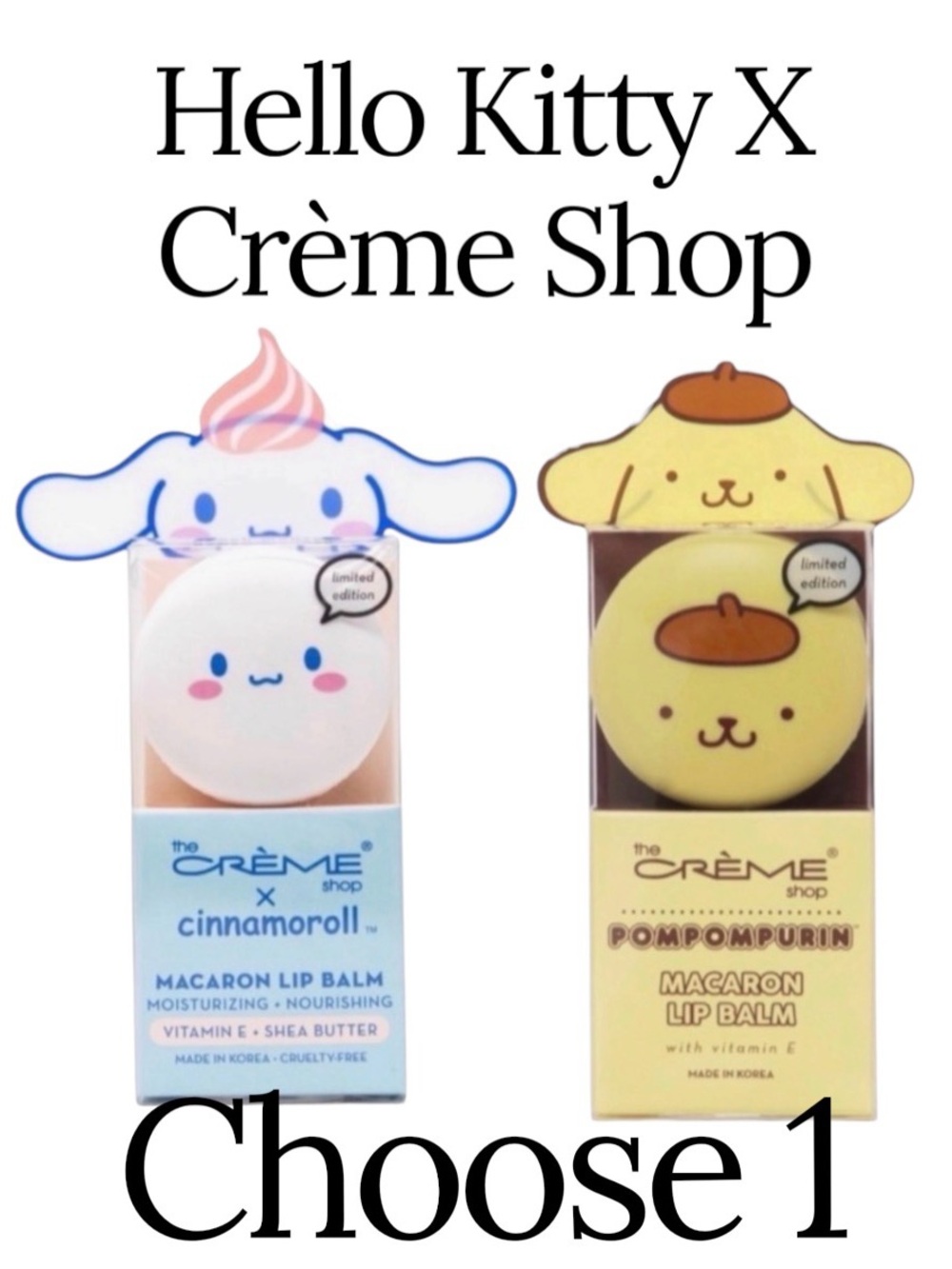 The Crème Shop x Sanrio Limited Edition Macaron Lip Balm Choose 1